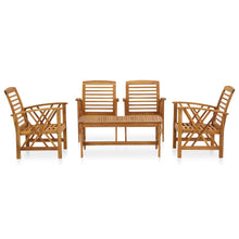 5-Delige Loungeset Massief Acaciahout Bruin 4x Fauteuil + Tafel