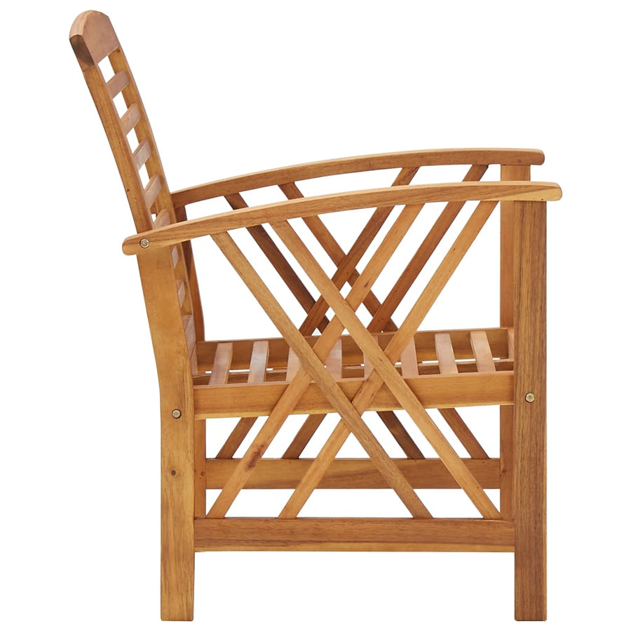 5-Delige Loungeset Massief Acaciahout Bruin 4x Fauteuil + Tafel