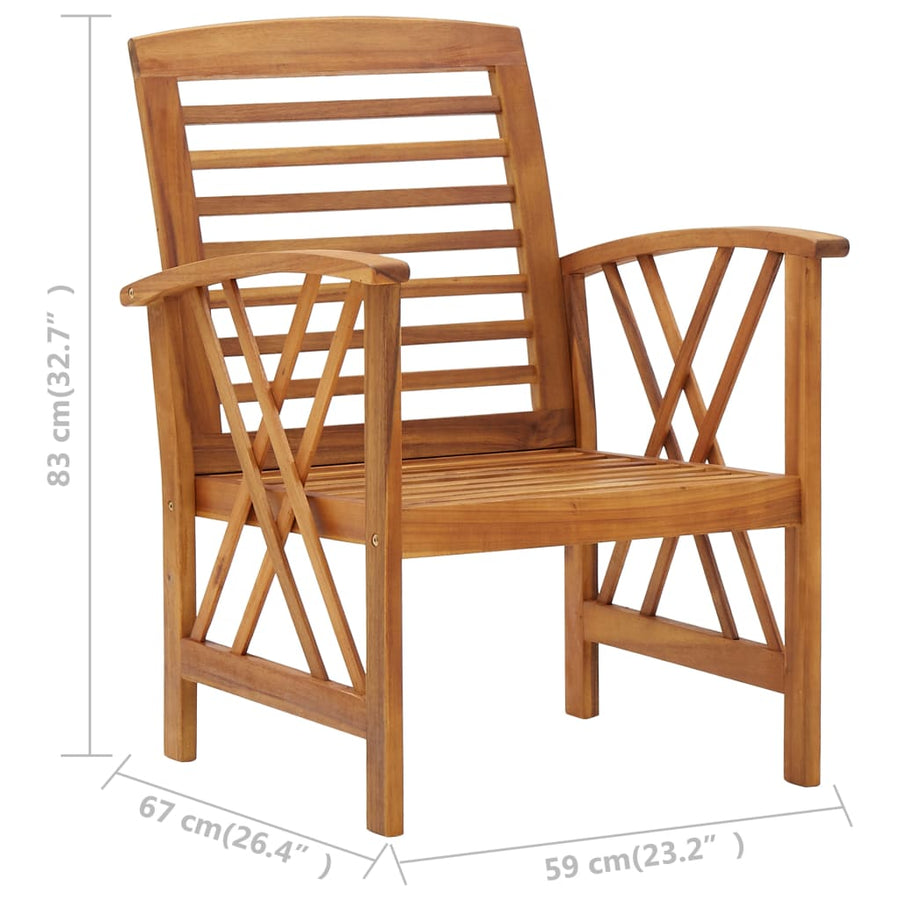 5-Delige Loungeset Massief Acaciahout Bruin 4x Fauteuil + Tafel