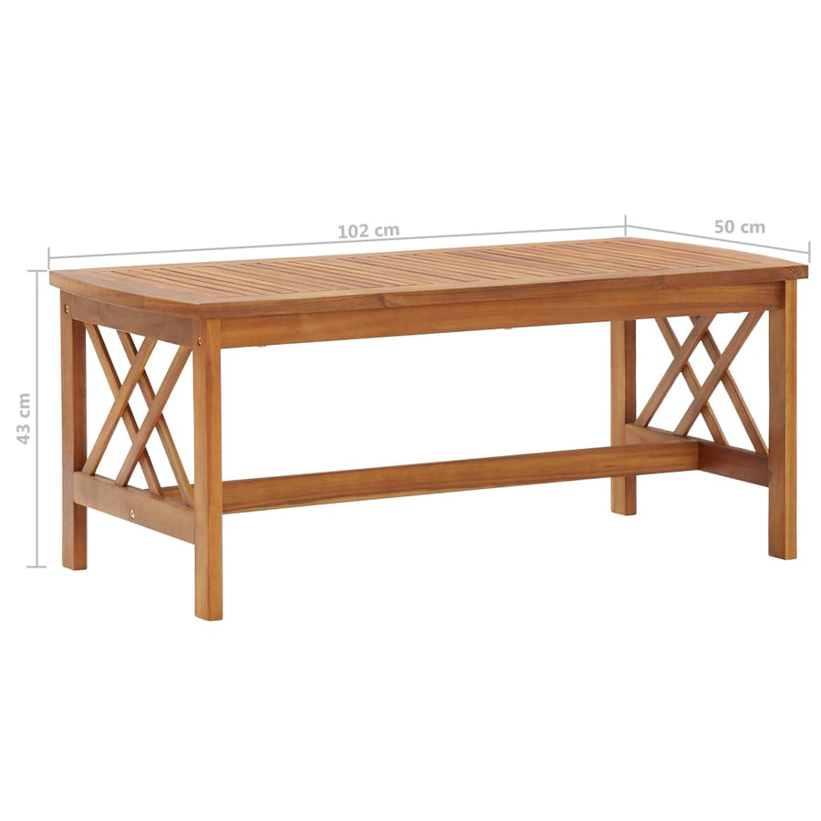 3-Delige Loungeset Met Kussens Massief Acaciahout Wit 2x Bank + Tafel