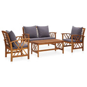 Loungeset 4-delig massief acaciahout