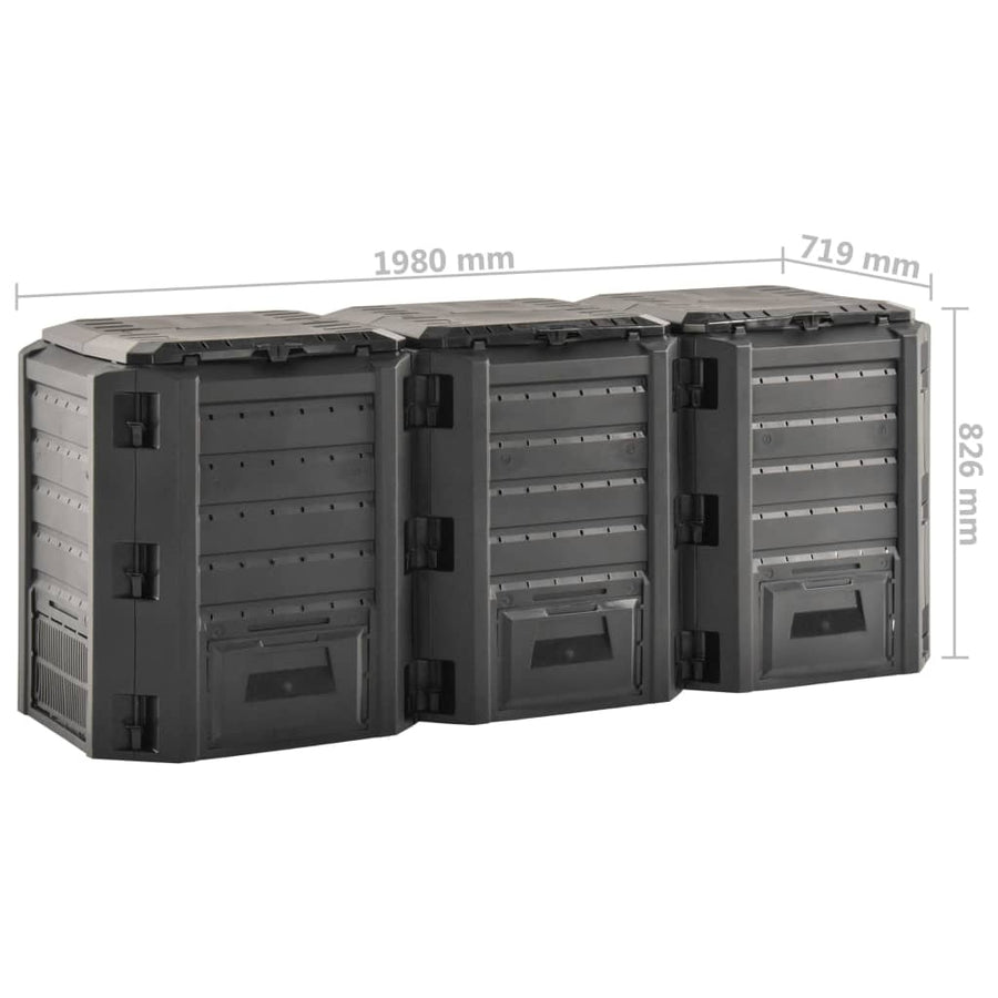 Compostbak 1200 L Zwart