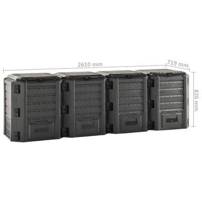 Compostbak 1600 L zwart 1600 l