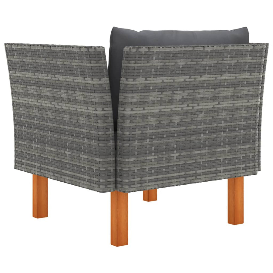 Tuinbank Poly Rattan En Massief Eucalyptushout Grijs Fauteuil