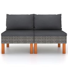 Middenbanken 2 St Poly Rattan En Massief Eucalyptushout Grijs Middenbank (2 st)
