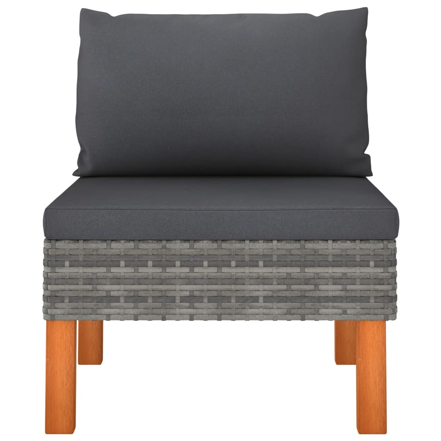 Middenbanken 3 St Poly Rattan En Massief Eucalyptushout Grijs Middenbank (3 st)