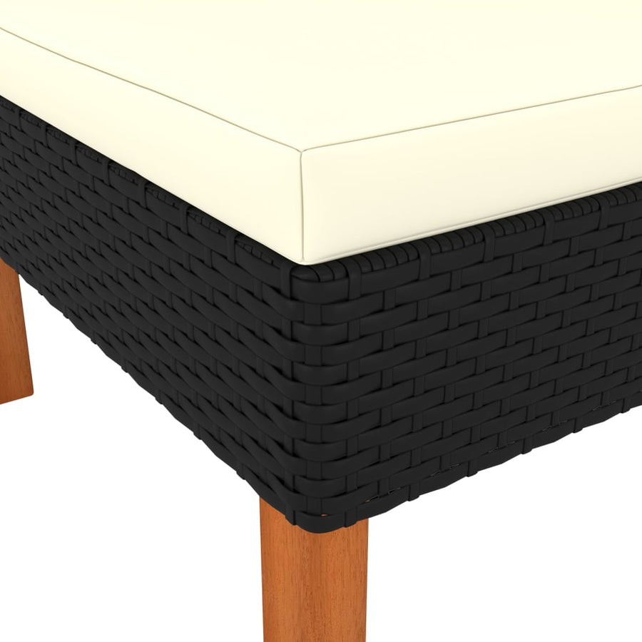 Poly Rattan En Massief Eucalyptushout Zwart Hoekbank
