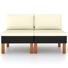 Middenbanken 2 St Poly Rattan En Massief Eucalyptushout Zwart Middenbank (2 st)
