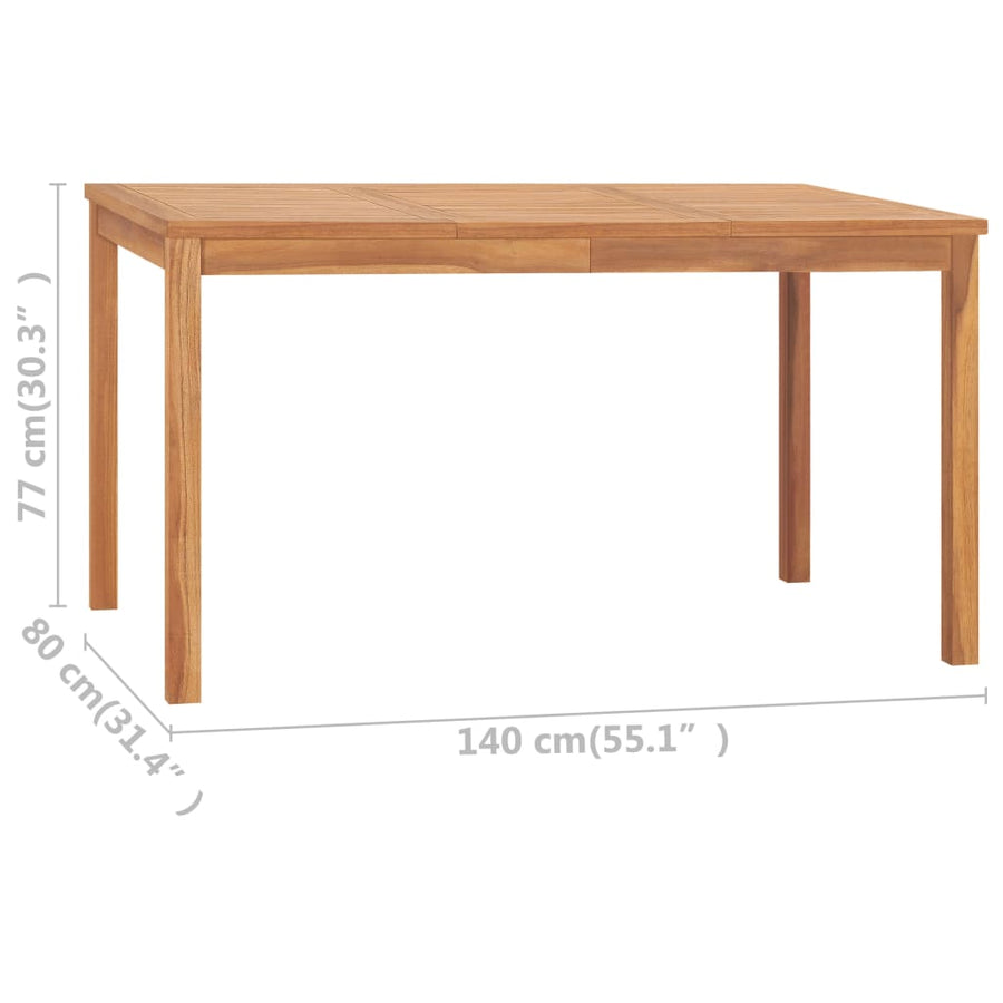 Tuintafel 140x80x77 cm massief teakhout 140 x 80 x 77 cm