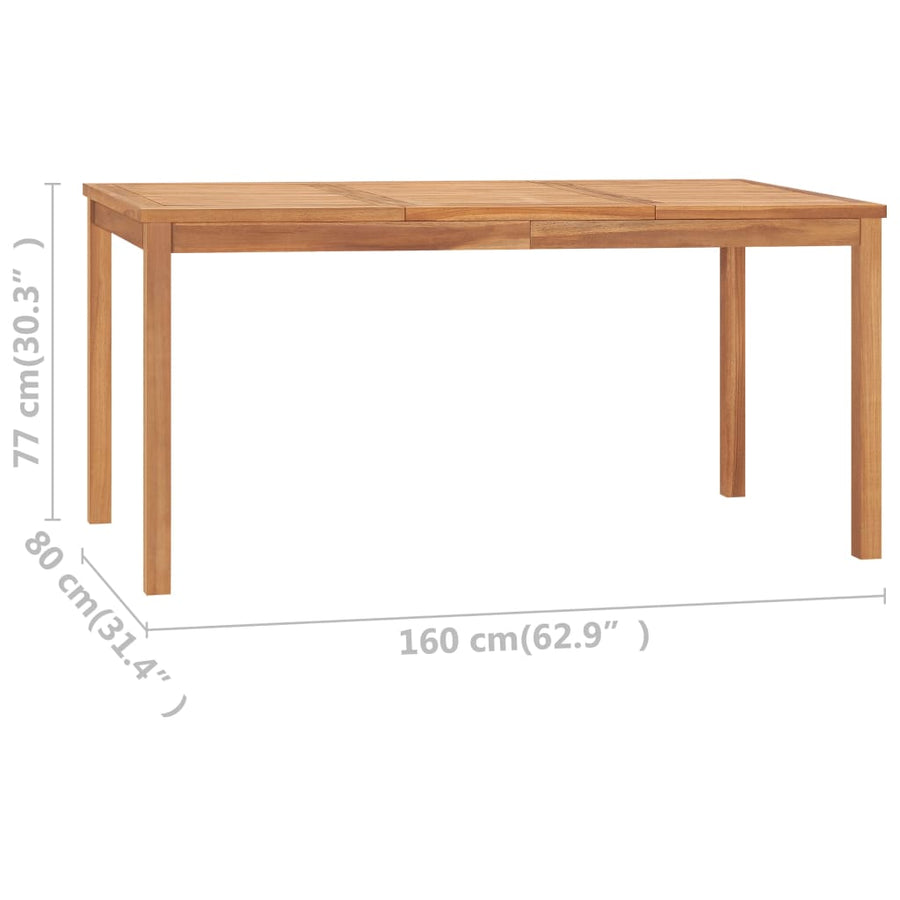 Tuintafel 160x80x77 cm massief teakhout 160 x 80 x 77 cm