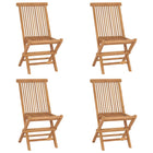 Tuinstoelen 4 st inklapbaar massief teakhout