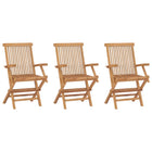 Tuinstoelen 3 st inklapbaar massief teakhout