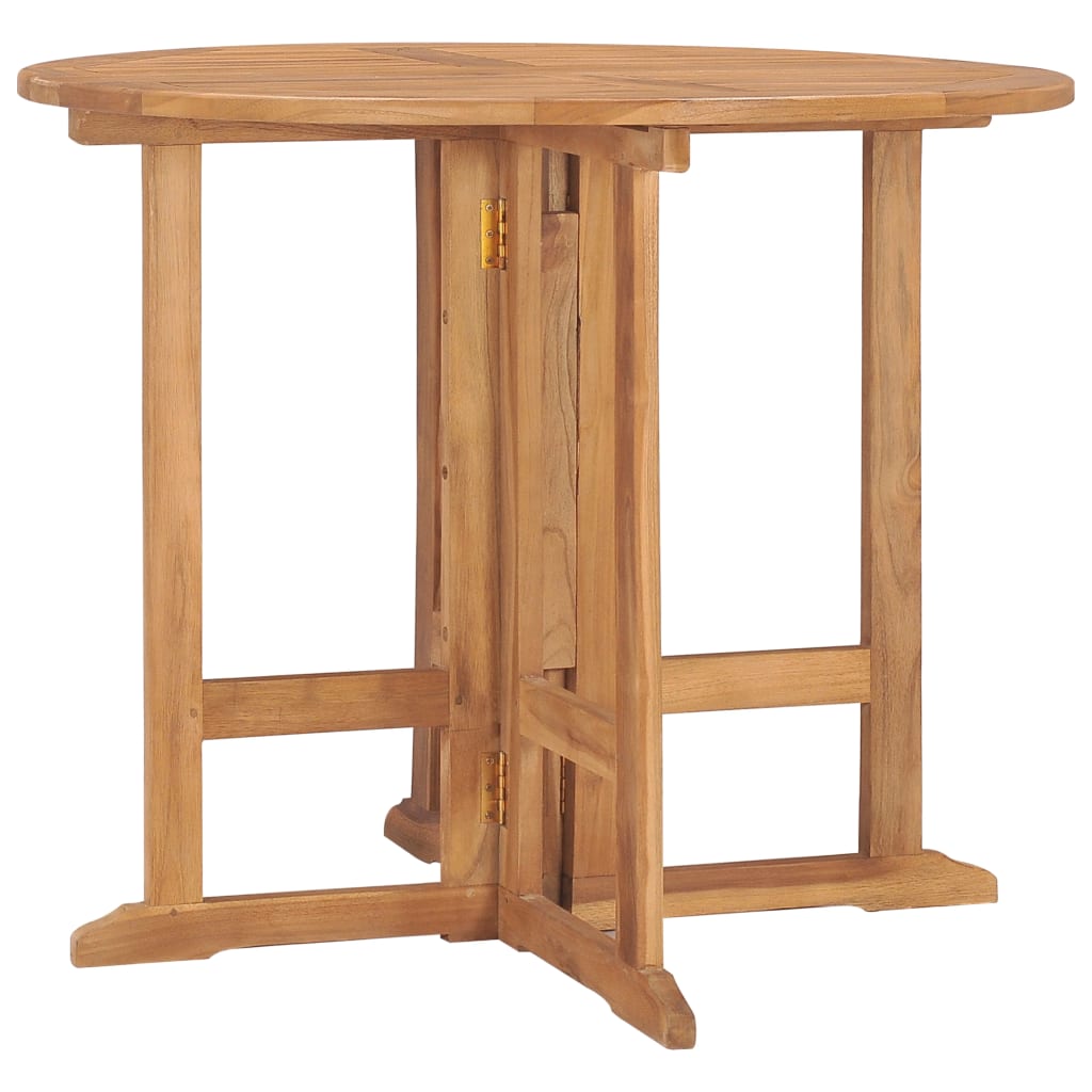 Tuintafel Inklapbaar Ø 90X75 Cm Massief Teakhout 1 Rond