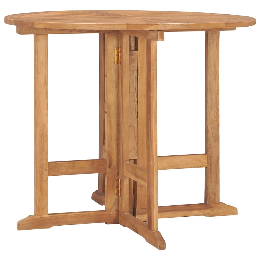 Tuintafel Inklapbaar Ø 90X75 Cm Massief Teakhout 1 Rond