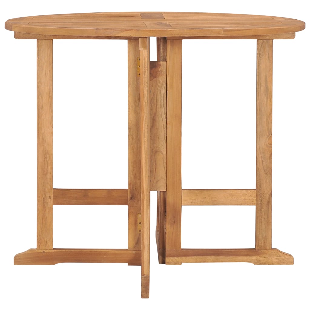Tuintafel Inklapbaar Ø 90X75 Cm Massief Teakhout 1 Rond