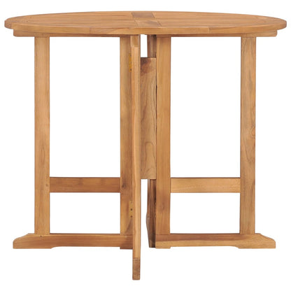 Tuintafel Inklapbaar Ø 90X75 Cm Massief Teakhout 1 Rond