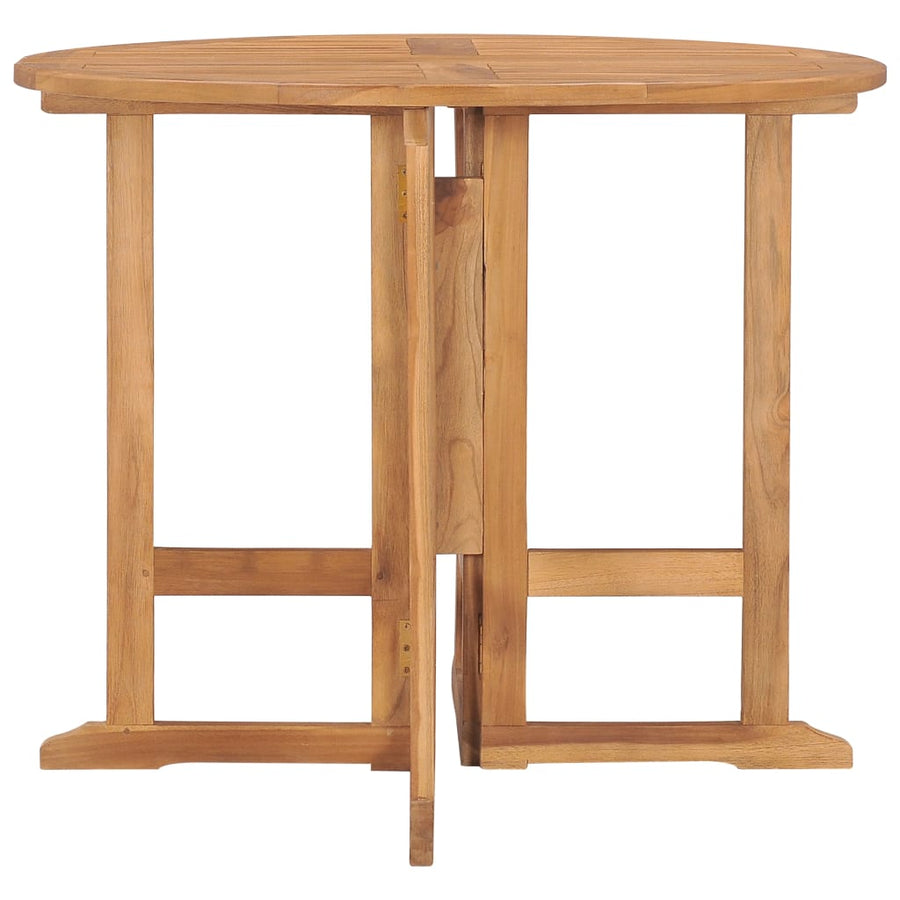 Tuintafel Inklapbaar Ø 90X75 Cm Massief Teakhout 1 Rond