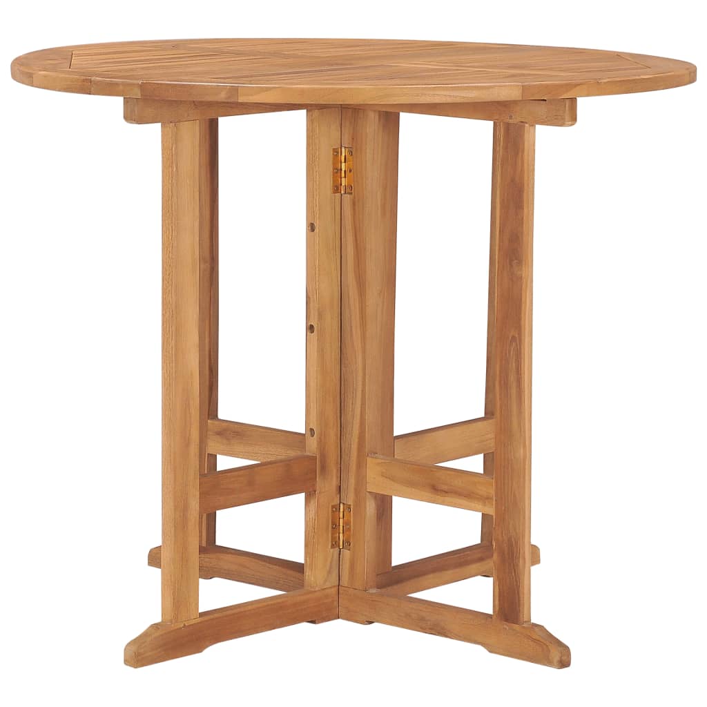 Tuintafel Inklapbaar Ø 90X75 Cm Massief Teakhout 1 Rond
