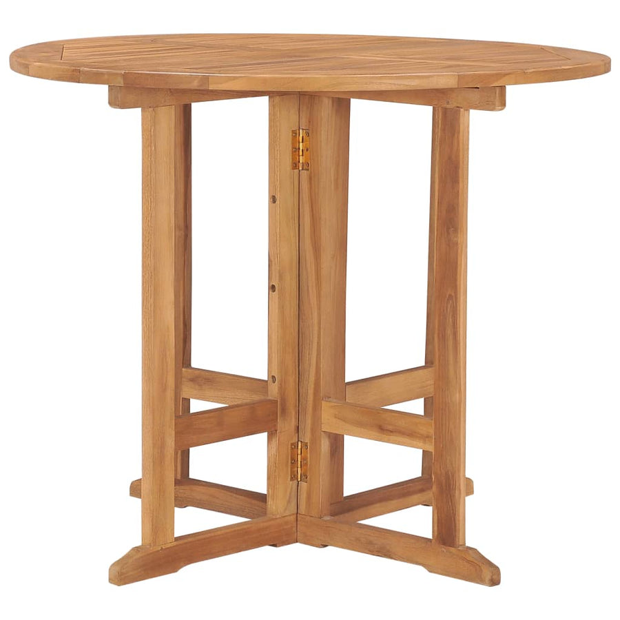 Tuintafel Inklapbaar Ø 90X75 Cm Massief Teakhout 1 Rond