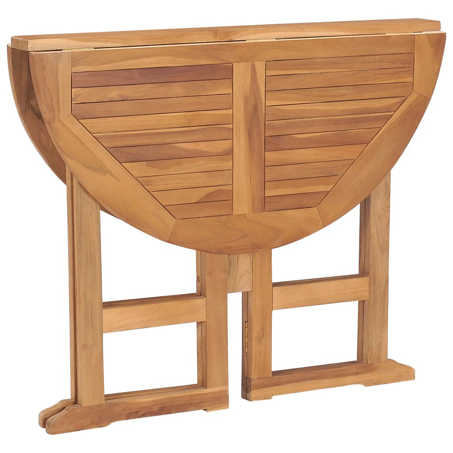 Tuintafel Inklapbaar Ø 90X75 Cm Massief Teakhout 1 Rond