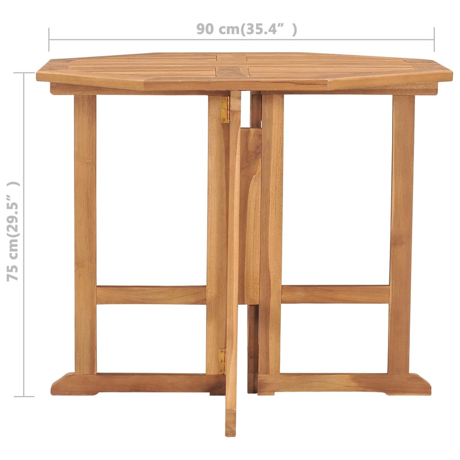 Tuintafel Inklapbaar 90X90X75 Cm Massief Teakhout 1 90 x 90 x 75 cm Achthoekig