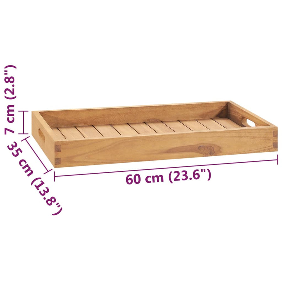 Dienblad 60X35 Cm Massief Teakhout 60 x 35 cm