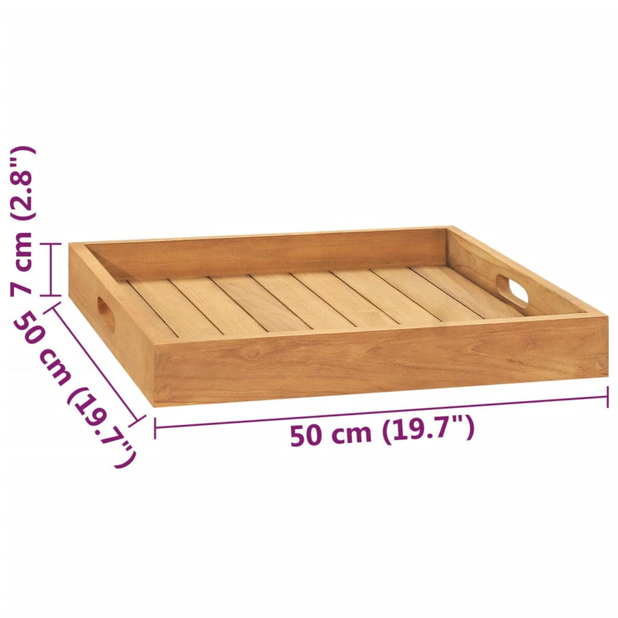 Dienblad Massief Teakhout 50 x 50 cm