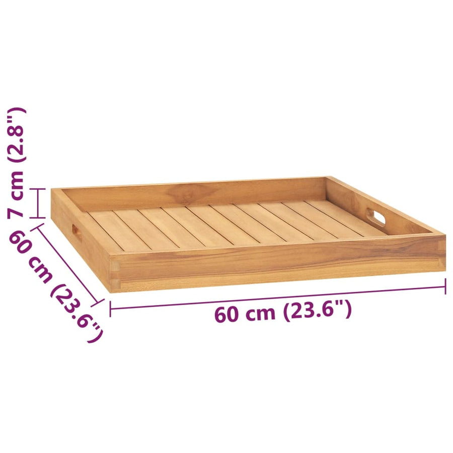 Dienblad 60X60 Cm Massief Teakhout 60 x 60 cm