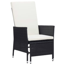 -Delige Loungeset Met Kussens Poly Rattan Zwart