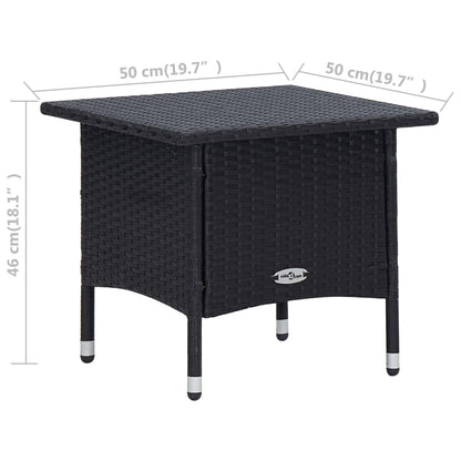 -Delige Loungeset Met Kussens Poly Rattan Zwart