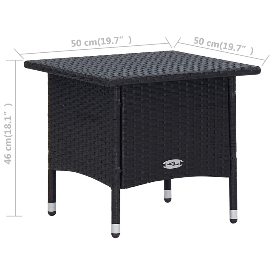-Delige Loungeset Met Kussens Poly Rattan Zwart