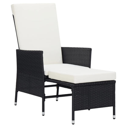 -Delige Loungeset Met Kussens Poly Rattan Zwart