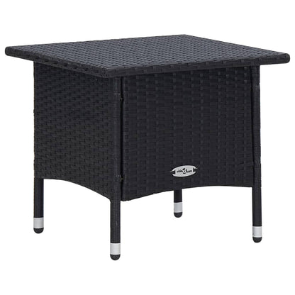 -Delige Loungeset Met Kussens Poly Rattan Zwart