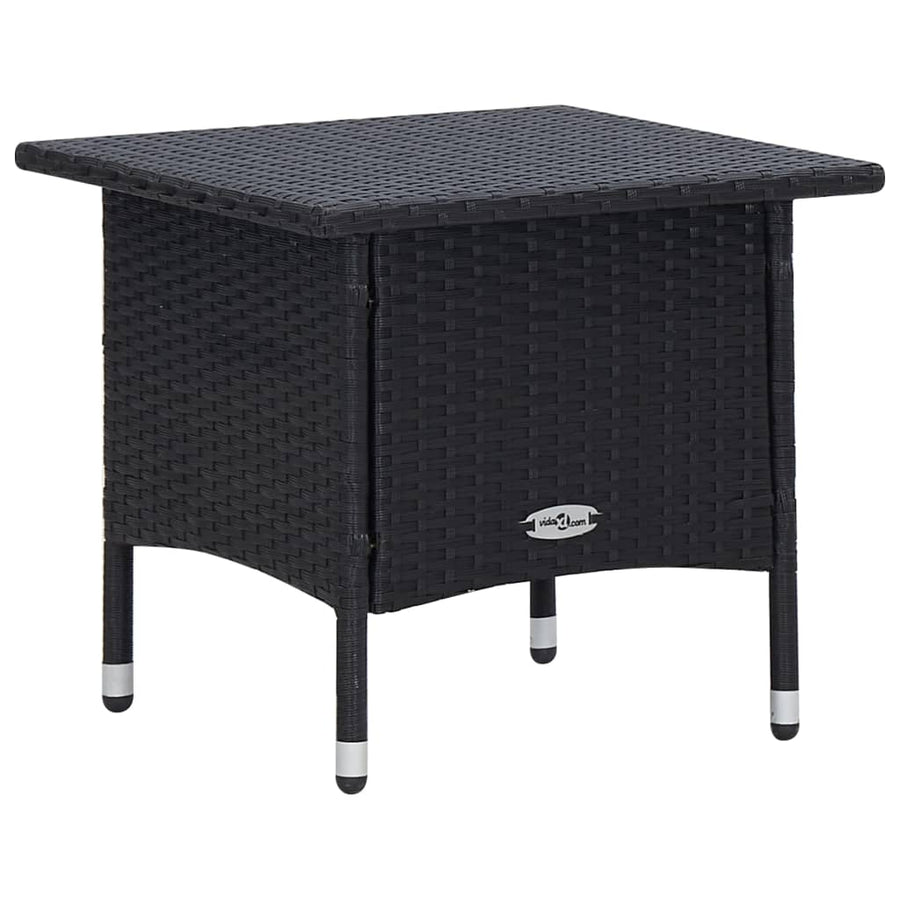 -Delige Loungeset Met Kussens Poly Rattan Zwart