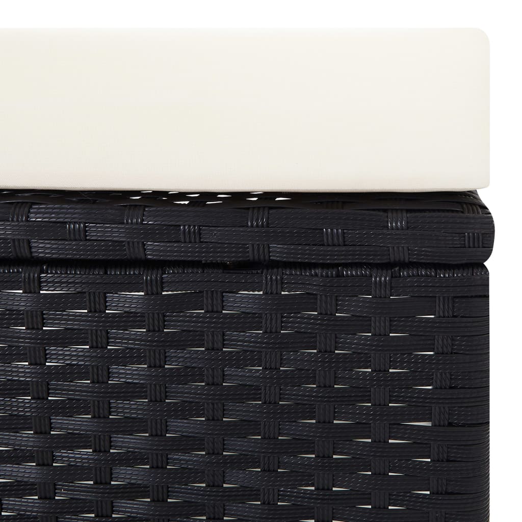 -Delige Loungeset Met Kussens Poly Rattan Zwart