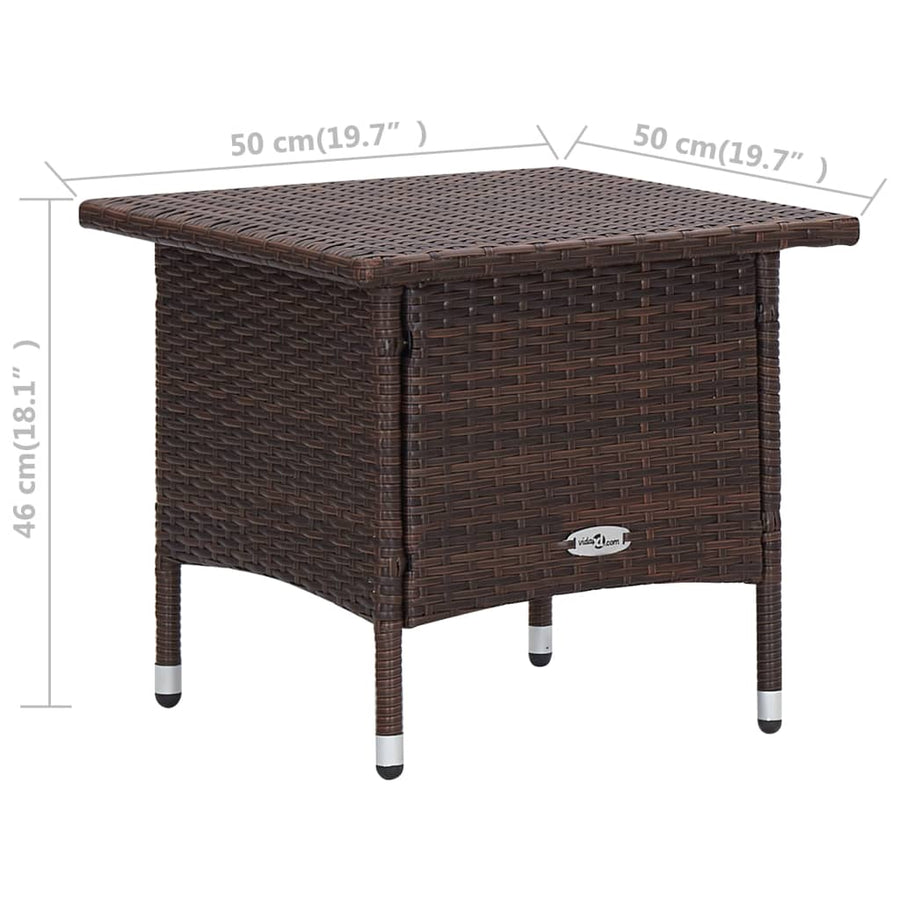 -Delige Loungeset Met Kussens Poly Rattan Bruin