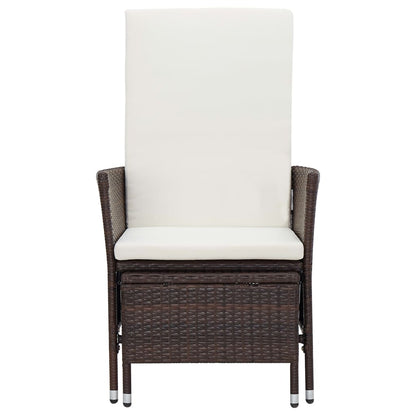 -Delige Loungeset Met Kussens Poly Rattan Bruin