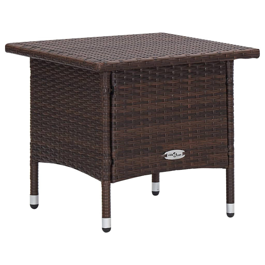 -Delige Loungeset Met Kussens Poly Rattan Bruin