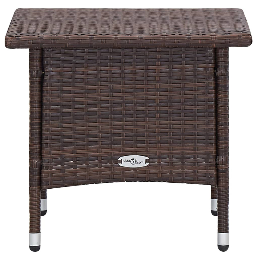 -Delige Loungeset Met Kussens Poly Rattan Bruin