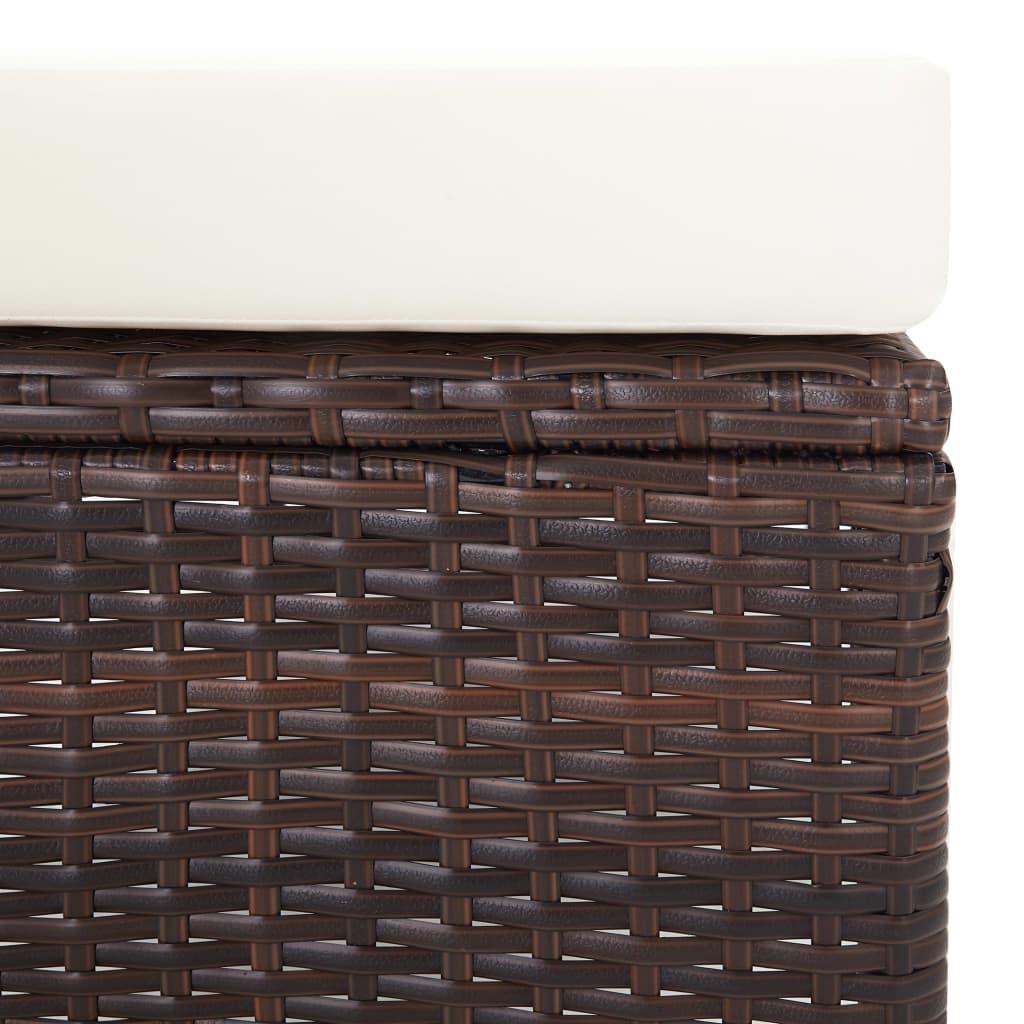 -Delige Loungeset Met Kussens Poly Rattan Bruin