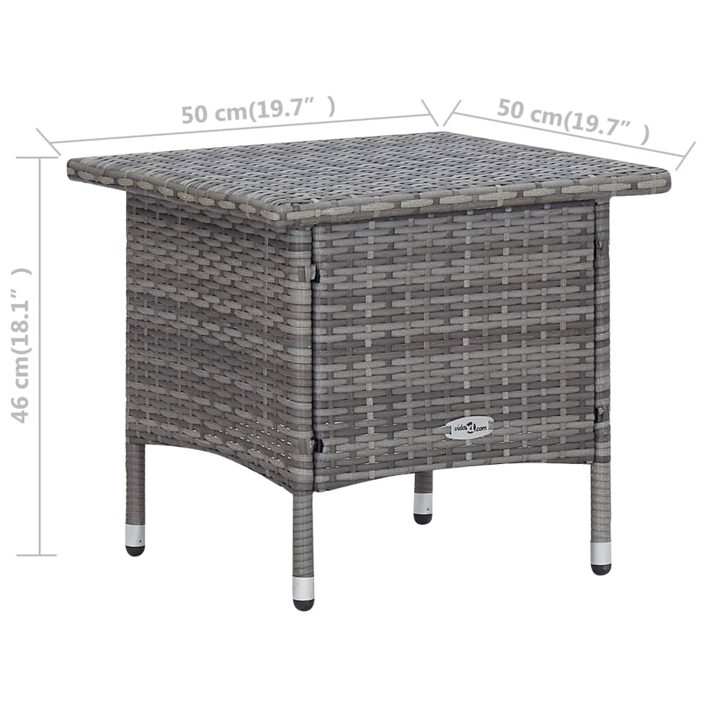 -Delige Loungeset Met Kussens Poly Rattan Grijs