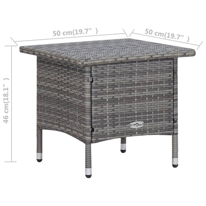 -Delige Loungeset Met Kussens Poly Rattan Grijs