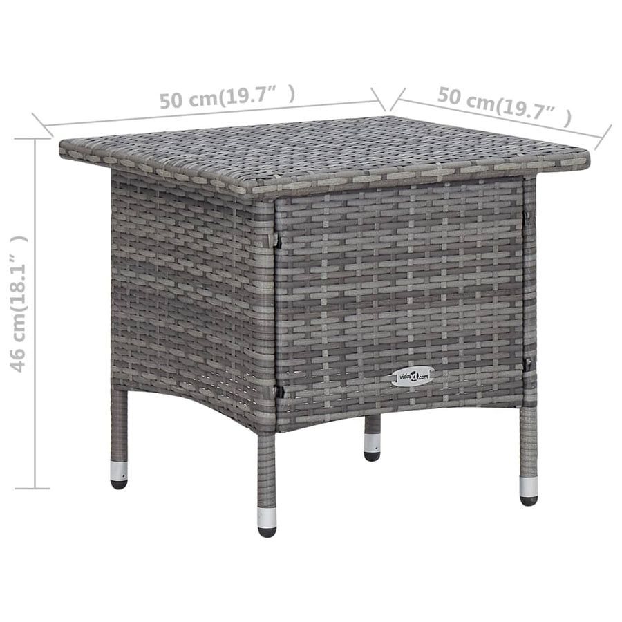 -Delige Loungeset Met Kussens Poly Rattan Grijs