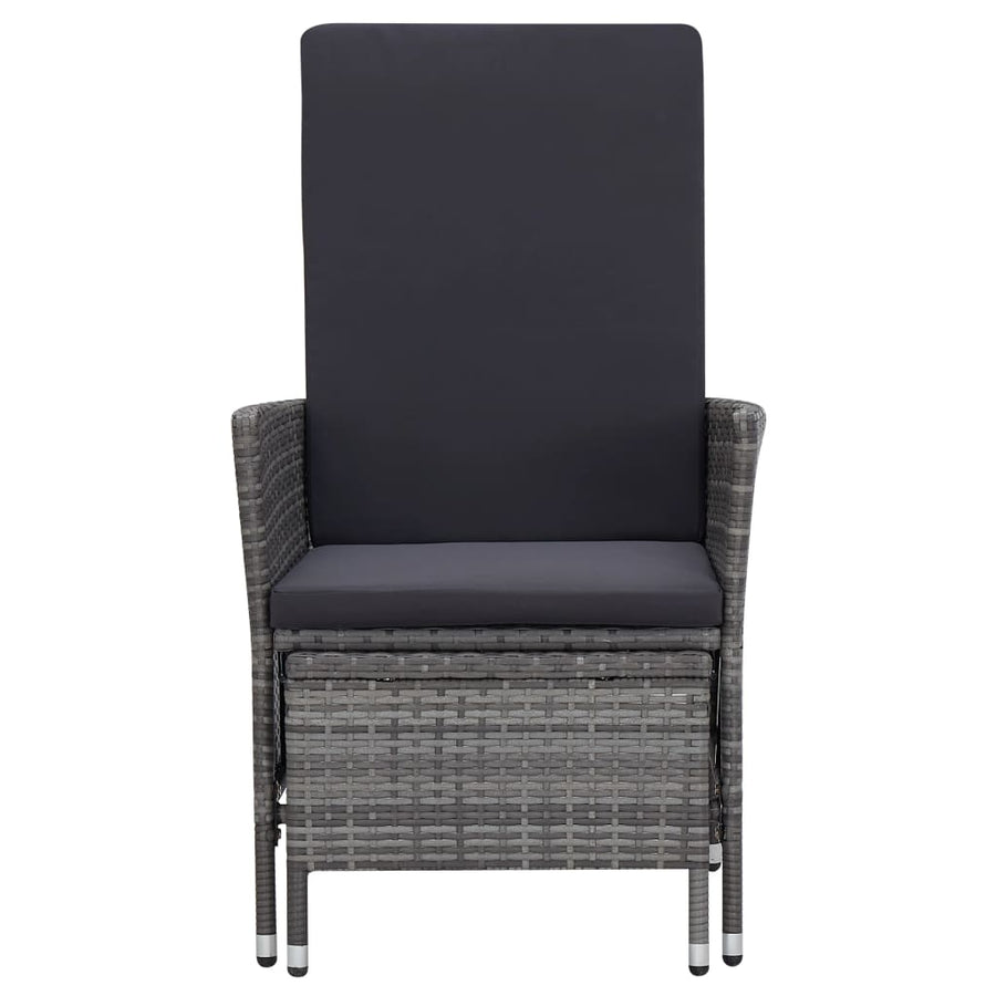-Delige Loungeset Met Kussens Poly Rattan Grijs