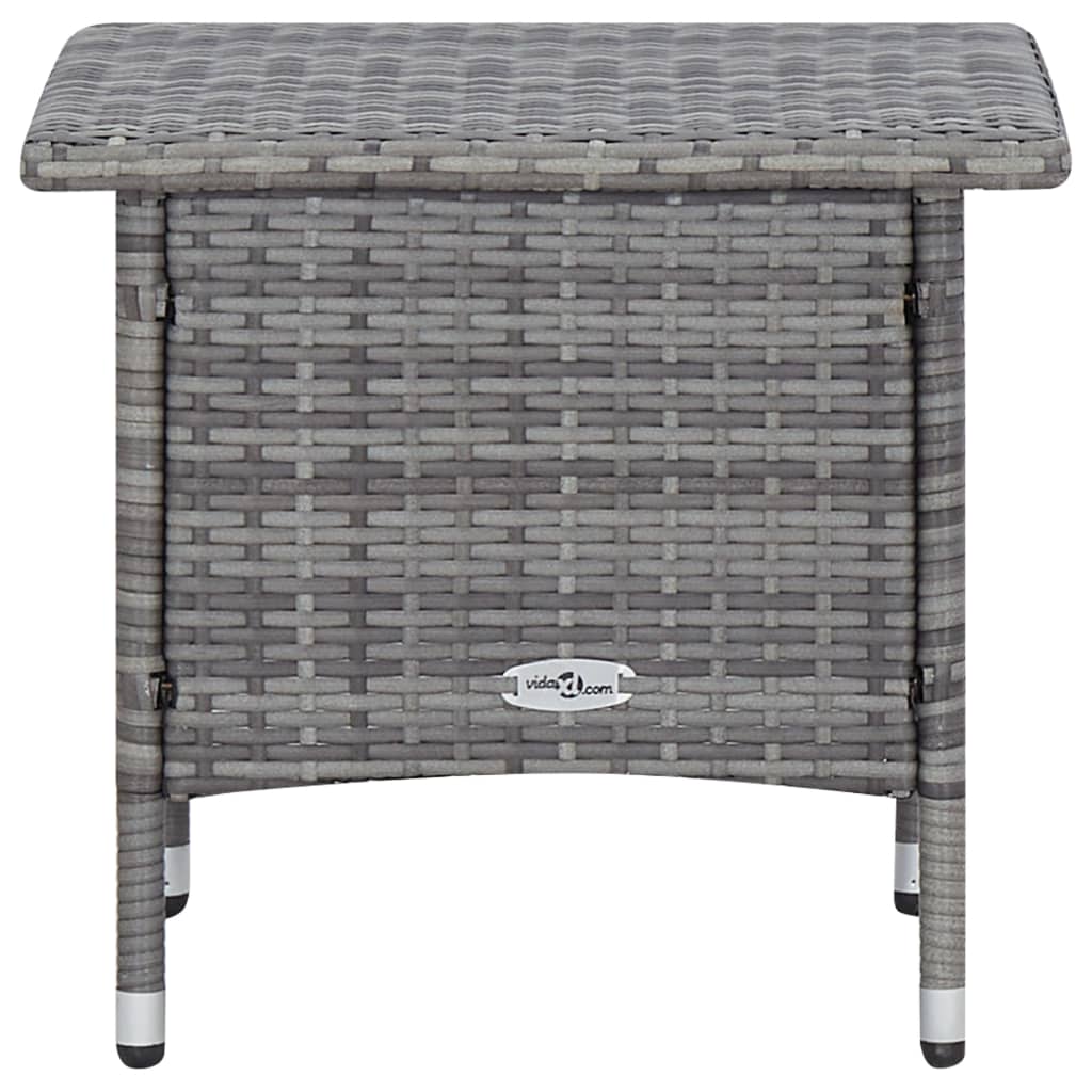-Delige Loungeset Met Kussens Poly Rattan Grijs