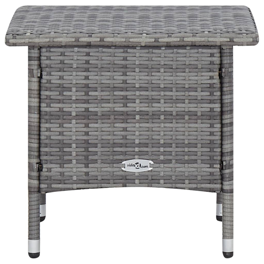 -Delige Loungeset Met Kussens Poly Rattan Grijs