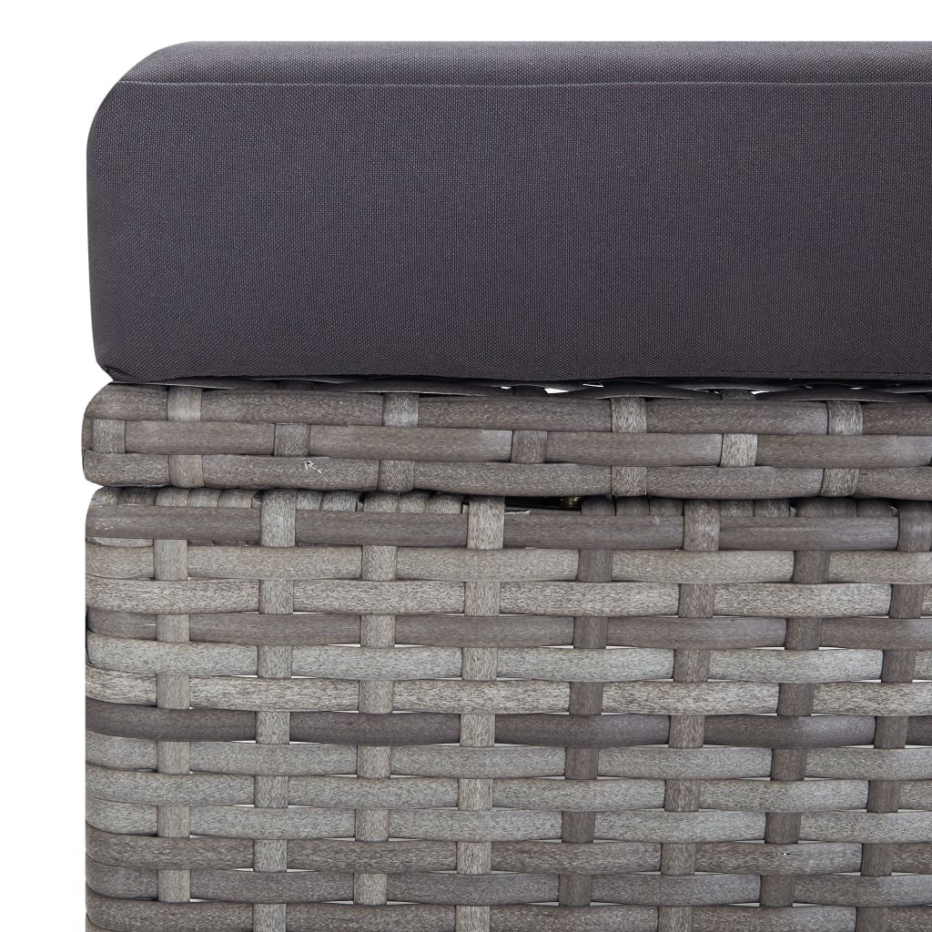 -Delige Loungeset Met Kussens Poly Rattan Grijs