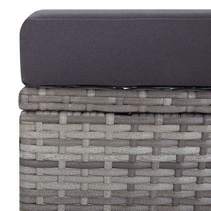 -Delige Loungeset Met Kussens Poly Rattan Grijs