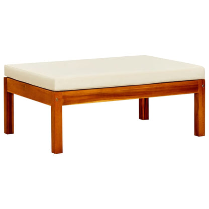 Tuinbank Met Luifel En Voetsteunen Massief Acaciahout Crème Zonder tafel