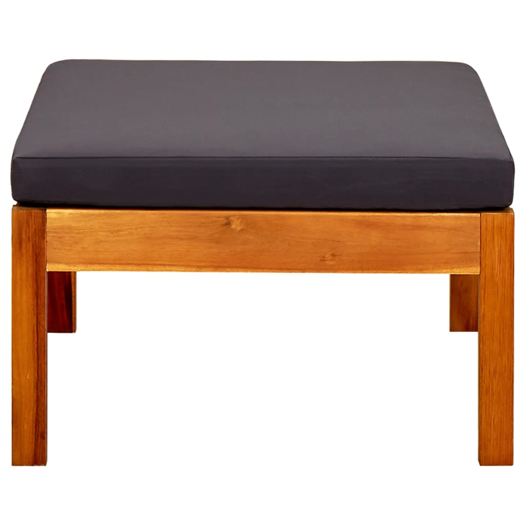 Tuinbank Met Luifel En Voetenbanken Massief Acaciahout Donkergrijs Zonder tafel